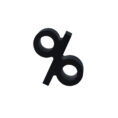 AP Letra Decorativa MDF - Simb. % 7x10  Negra