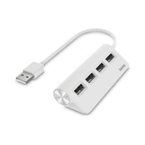 Hama HUB USB-A x4 Puertos 480 Mb/s Blanco
