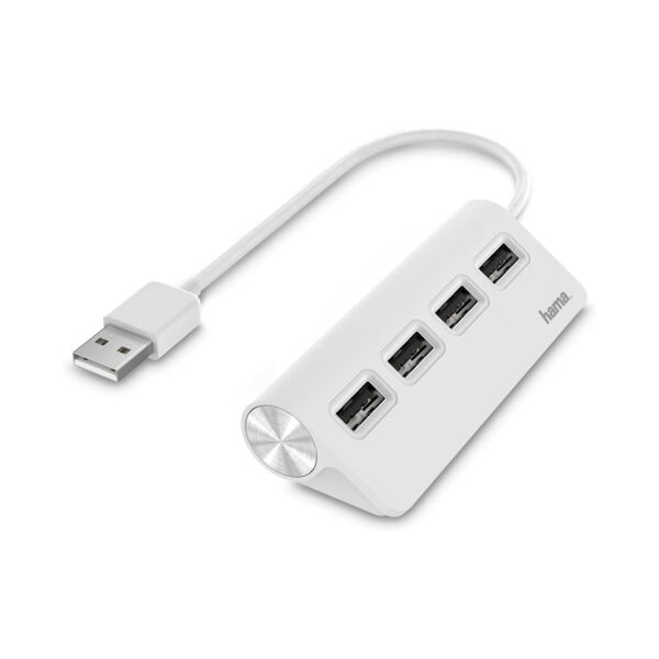 Hama HUB USB-A x4 Puertos 480 Mb/s Blanco