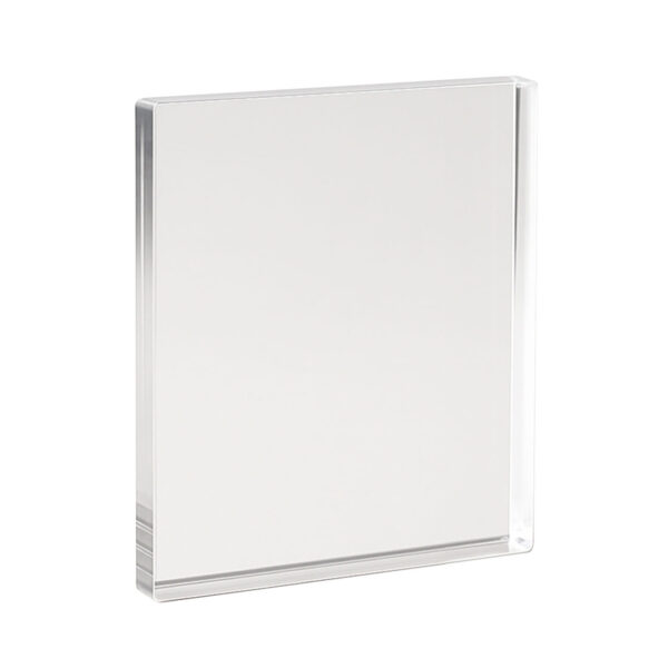 Placa Metacrilato  6mm medida 11x16 cm (10x15 canto redondo)