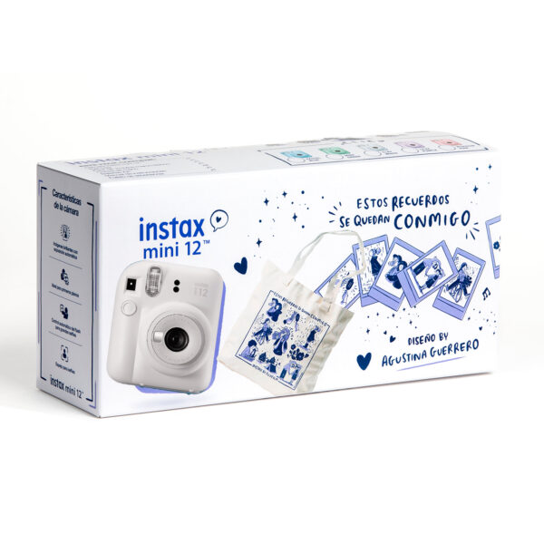 Fujifilm Instax Cámara Inst. MINI 12 Kit Clay White