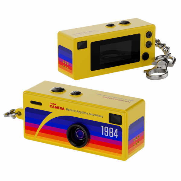 Swiss+Go Mini Cámara Compacta Digital Llavero Amarilla