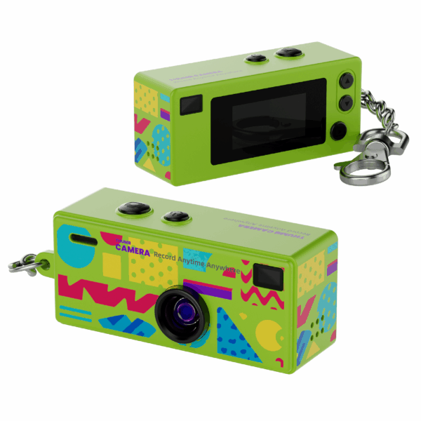 Swiss+Go Mini Cámara Compacta Digital Llavero Verde