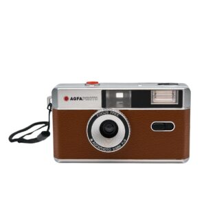 AgfaPhoto Cámara Analógica 35mm Reusable con Flash Marrón + Bolsa