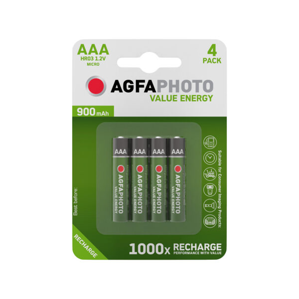 AgfaPhoto Recargable Pila AAA/HR03 900 mAh