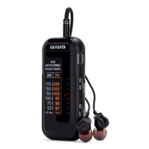 Aiwa Radio de bolsillo R-22BK + auriculares