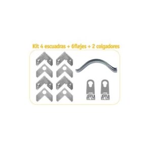 AP Marco Aluminio Kit 4 Escuadras+8 Flejes+2 Colg+4bumpons