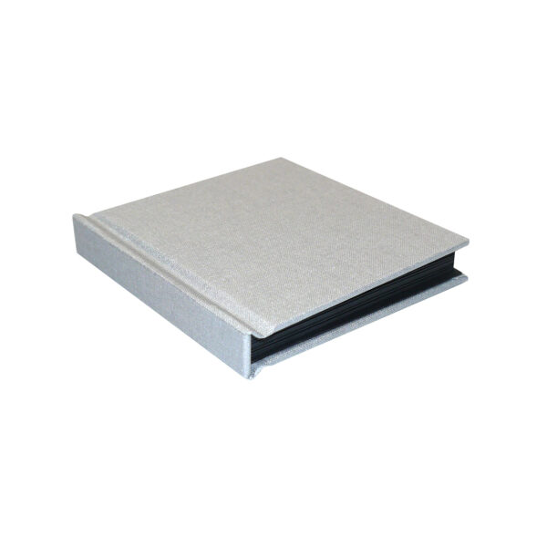 AP TexBook Álbum de Pegar 10x10 cm Tela Plata con 20 páginas negras