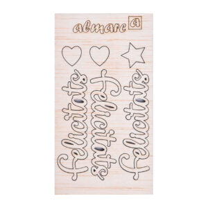 AP Letras Adhesivas de Madera Kit para personalizar Mod. Felicitats
