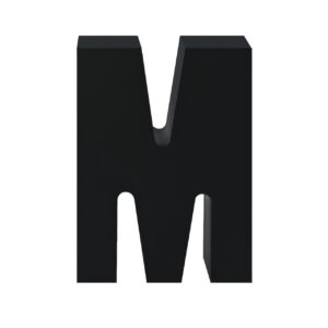 AP Letra Decorativa MDF - Letra M  15x18  Negra