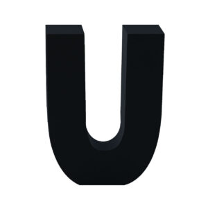 AP Letra Decorativa MDF - Letra U  15x18  Negra