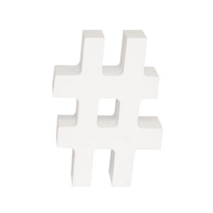 AP Letra Decorativa MDF - Simb. # 7x10  Blanca