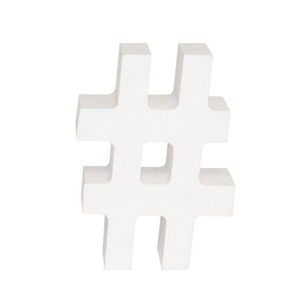 AP Letra Decorativa MDF - Simb. # 7x10  Blanca