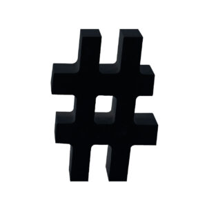 AP Letra Decorativa MDF - Simb. # 7x10  Negra