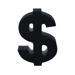AP Letra Decorativa MDF - Simb. $ 7x10  Negra