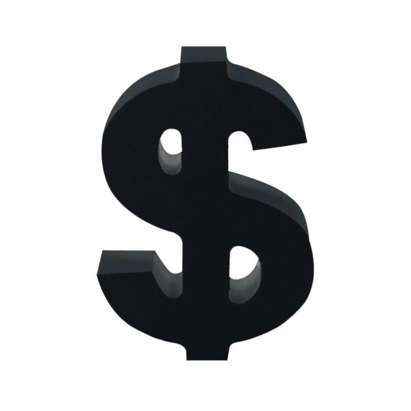 AP Letra Decorativa MDF - Simb. $ 7x10  Negra
