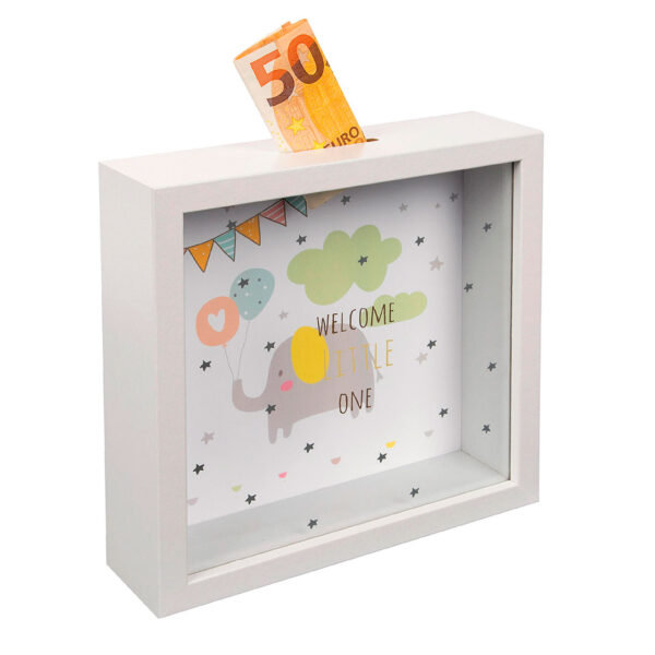 Goldbuch Money Box Welcome Little One Marco Fotos Madera  18x18 cm Blanco