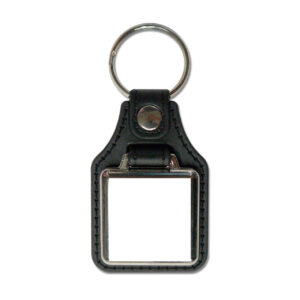 Gamax Llavero Metálico Personalizable MD-10N Piel Sintetica NEGRO (25X25MM)