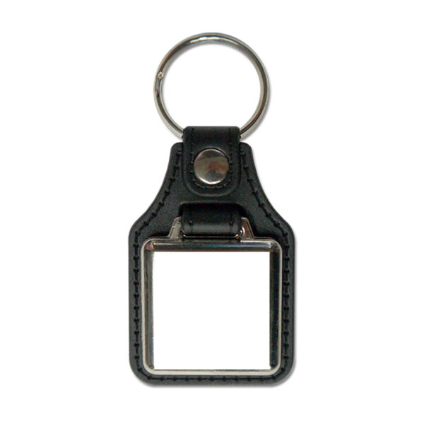 Gamax Llavero Metálico Personalizable MD-10N Piel Sintetica NEGRO (25X25MM)
