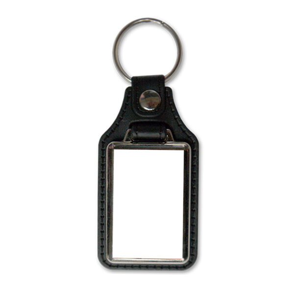 Gamax Llavero Metálico Personaliz. MD-40N Piel Sint. Negro (25x40mm) Bolsa 100 u.