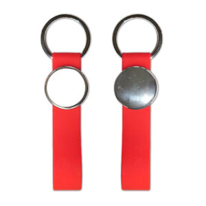Gamax Llavero Metálico Personalizable MR-25 Con tira Silicona Roja