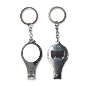 Gamax Llavero Metálico Personalizable MULTI-3 Cortauñas+Abridor Negro Nº1 Ø25mm