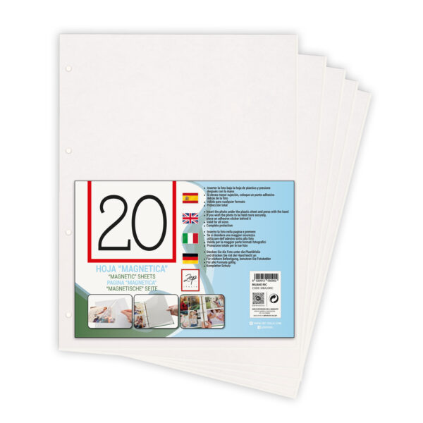 Zep Hojas recambio Magnéticas A4 Pack de 20 hojas