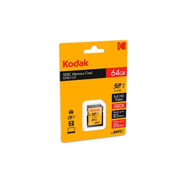 Kodak Tarjeta Memoria SDXC SD  64Gb  85 Mb/s C10 UHS-I U1 V10 Premium