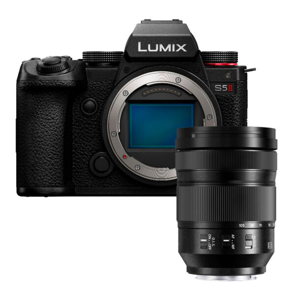 Panasonic Cámara Evil Lumix S5II + Objetivo 24-105mm Pro Res Negra