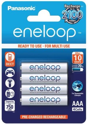 Panasonic Eneloop Pila Recargable R3AAA NiMh 800mAh 1