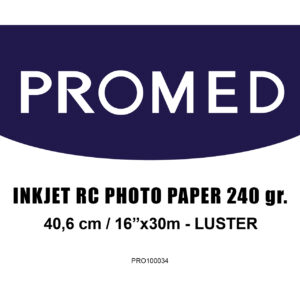 Promed Papel Inkjet RC Photo 240 gr.  16"/406mm x 30 Mts Lustre 1 Bobina