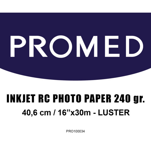 Promed Papel Inkjet RC Photo 240 gr.  16"/406mm x 30 Mts Lustre 1 Bobina