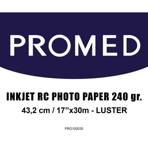 Promed Papel Inkjet RC Photo 240 gr.  17"/432mm x 30 Mts Lustre 1 Bobina