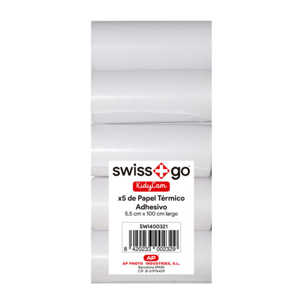 Swiss+Go Kidycam Papel Térmico Adhesivo Pack 5 rollos