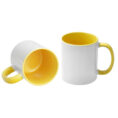 AP Taza Cerámica Personalizable 11oz Interior y asa Amarilla