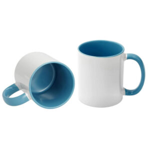 AP Taza Cerámica Personalizable 11oz Interior y asa Azul Claro