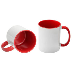 AP Taza Cerámica Personalizable 11oz Interior y asa Roja