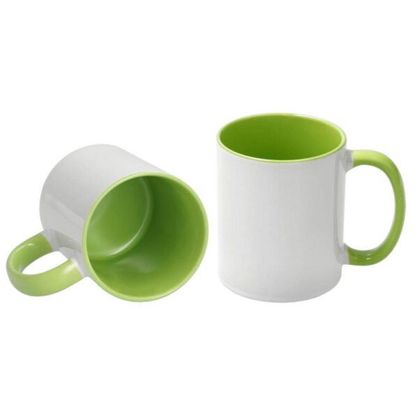 AP Taza Cerámica Personalizable 11oz Interior y asa Verde
