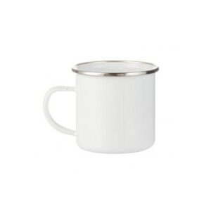 AP Taza Metálica Personalizable 12oz 340 ml Blanca Filo plata