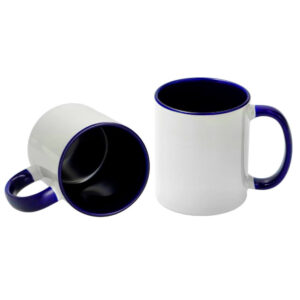 AP Taza Cerámica Personalizable 11oz Interior y asa Azul oscuro