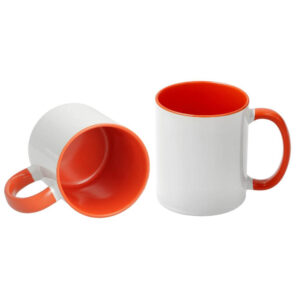 AP Taza Cerámica Personalizable 11oz Interior y asa Naranja