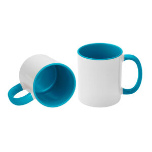AP Taza Cerámica Personalizable 11oz Interior y asa Azul Lago