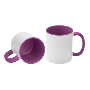 AP Taza Cerámica Personalizable 11oz Interior y asa Morado